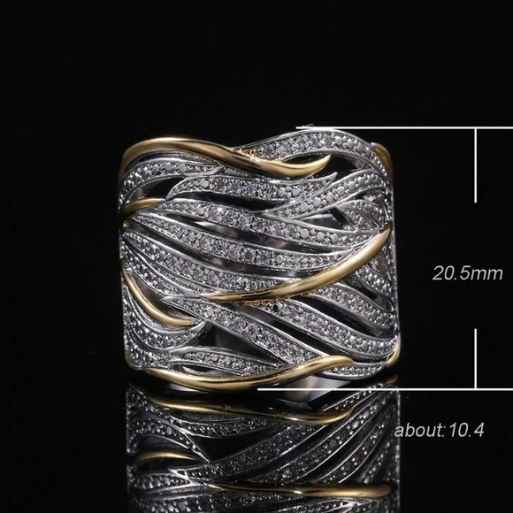 14k Gold plated diamond ring - Picture 4 of 6